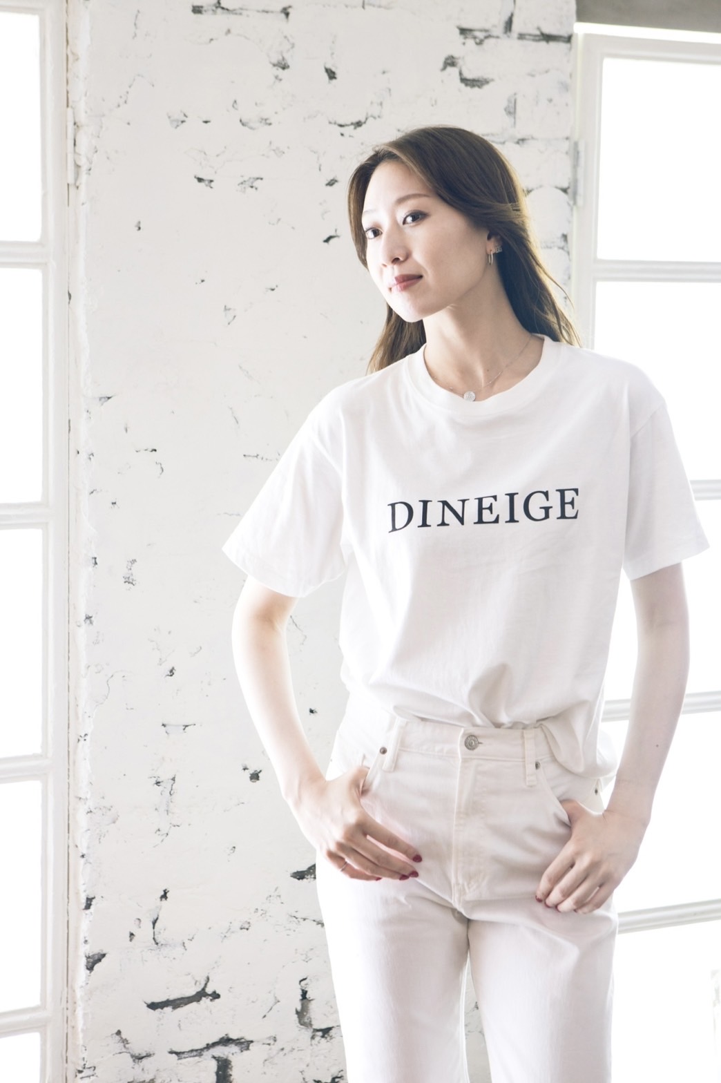 Dineige オーガニックcotton Tシャツ